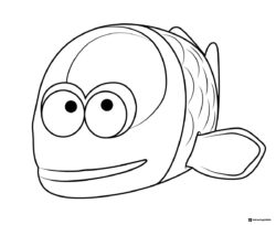Smiling clownfish Octonauts coloring page