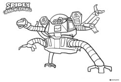 Spidey Amazing Friends Coloring Page with Doctor Octopuss mech