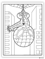 Spidey Upside Down Web Slinging Coloring Page