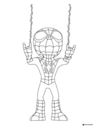 Spidey Web Slinging Pose Coloring Sheet