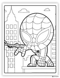 Spidey on Rooftop with City Background
