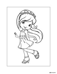 Strawberry Shortcake coloring page wearing a tiara