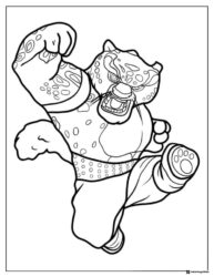 Tai Lung Kung Fu Panda Coloring Page attacking pose