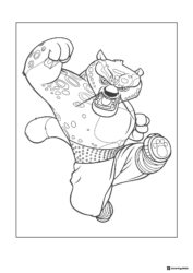 Tai Lung in mid air kick coloring page