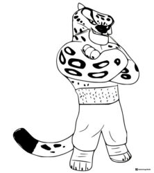 Tai Lung with crossed arms coloring page