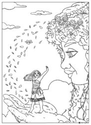 Te Fiti and Moana Coloring Page