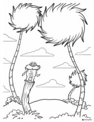 The Lorax and Truffula Trees Coloring Sheet
