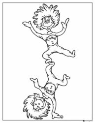 Thing 1 and Thing 2 Acrobatics Coloring Page