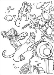Tigress destroying a weapon Coloring Page