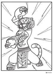 Tigress in powerful pose coloring page