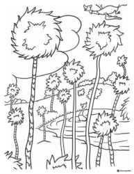 Truffula Trees Landscape Coloring Sheet