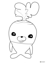 Tunip from Octonauts smiling coloring page