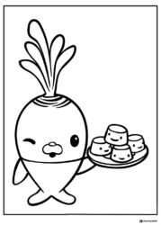 Tunip from Octonauts with pudding coloring page
