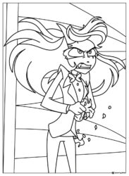 Vaggie Angry Coloring Page with Torn Paper
