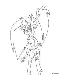 Vaggie Coloring Page with Spiked Hair