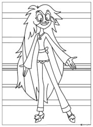 Vaggie Posing with Long Hair Coloring Page