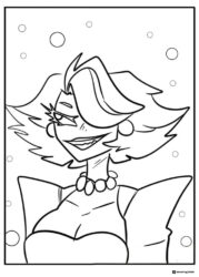 Velvette Hazbin Hotel Coloring Sheet with circles