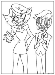 Velvette and Vox Hazbin Hotel Coloring Page
