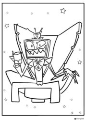 Vox Coloring Page Holding a Drink