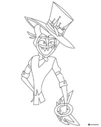Vox Coloring Page with Top Hat and Blade