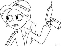 Wild Kratts Aviva holding a tool coloring page