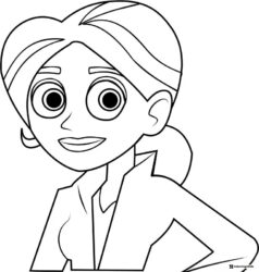 Wild Kratts Aviva smiling portrait coloring page