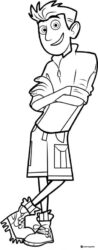 Wild Kratts Chris Kratt with crossed arms coloring page