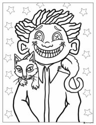Wybie and Cat Coraline Coloring Page