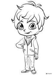 Zac wearing a hoodie Coloring Sheet