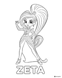Zeta in a stylish outfit Coloring Page